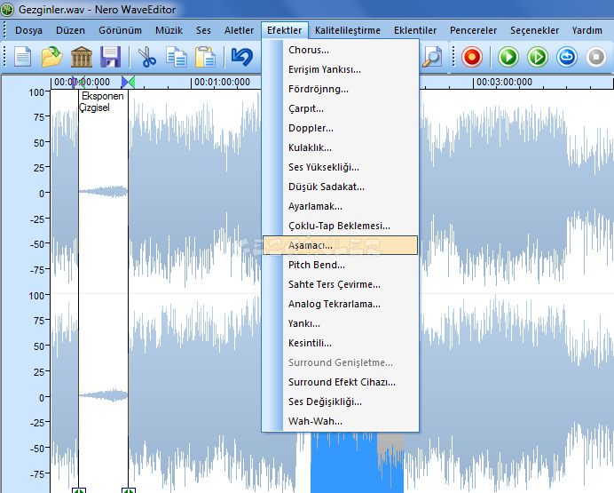 Nero WaveEditor Ekran Görüntüsü - Gezginler
