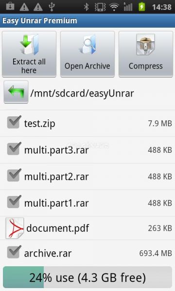 multiple unrar android